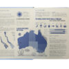 Open boek met informatie over het Great Barrier Reef, bladzijden met statistieken en illustraties