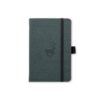 DeerA6Pocket_Front-Cover Groen notitieboek met hertenlogo en zwarte band