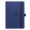 Blauw notitieboek met walvislogo en zwarte band