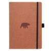 Bruin notitieboek met berenprint en zwarte band