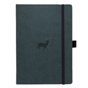 Donkergroen notitieboek met hertenmotief en elastiekband
