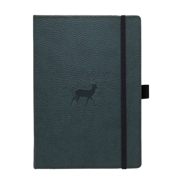 xr:d:DAF8wKWxl8s:9,j:4156115200250187557,t:24021409 Groen notitieboek met hertenmotief en zwarte elastiek