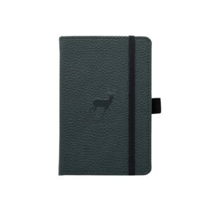 Donkergroen notitieboek met hertenmotief en elastiekband