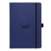 Blauw notitieboek met walvismotief en zwarte elastiek