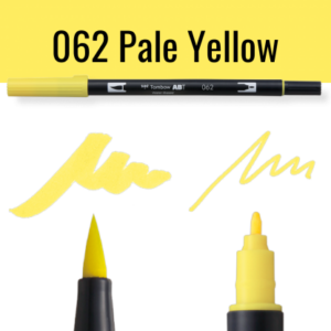 Tombow ABT Dual Brush pen in pale yellow met voorbeelden van lijnen