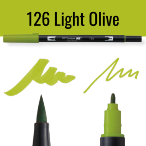 Tombow ABT pen in kleur Light Olive met schrijfvoorbeelden