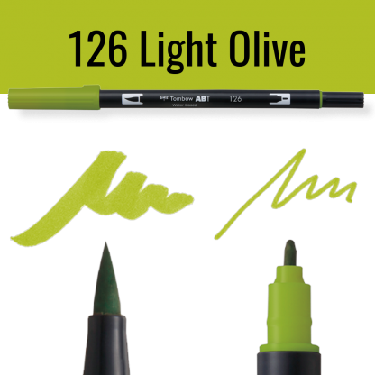Tombow ABT pen in kleur Light Olive met schrijfvoorbeelden