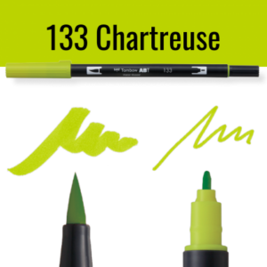 Tombow ABT pen in kleur 133 Chartreuse, open en gesloten