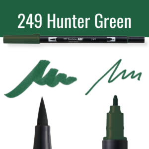 Tombow ABT pen in kleur 249 Hunter Green met schrijfvoorbeelden