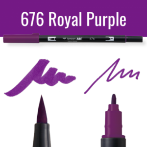 Tombow ABT Dual Brush pen in Royal Purple met kleurvoorbeelden