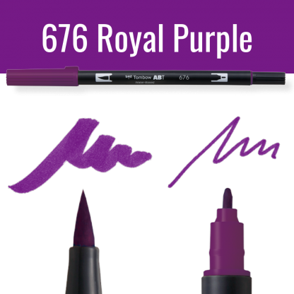 Tombow ABT Dual Brush pen in Royal Purple met kleurvoorbeelden