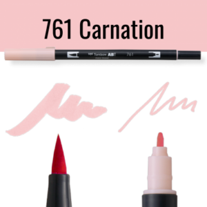 Tombow ABT pen in kleur 761 Carnation op zwarte achtergrond