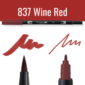 Tombow ABT Dual Brush pen in Wine Red met kleurvoorbeelden