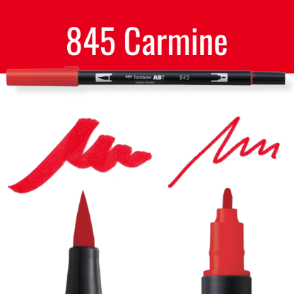 Tombow ABT pen model 845 Carmine op witte achtergrond