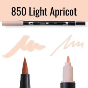 Tombow ABT pen in kleur Light Apricot met voorbeelden van schrijfstijl