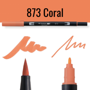 Tombow ABT pen in kleur Coral met brush en fine tip