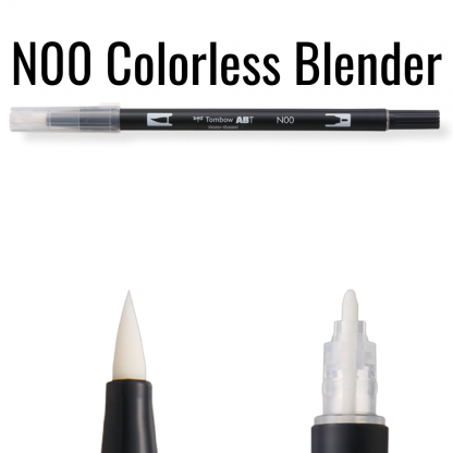 Tombow ABT N00 Colorless Blender pen op zwarte achtergrond