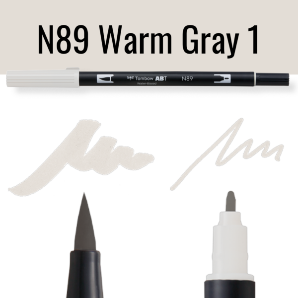Tombow N89 ABT Dual Brushpen (Warm Gray 1)