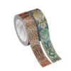 Twee rollen washi tape met gedetailleerde patroonontwerpen op witte achtergrond