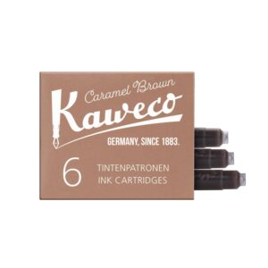 Kaweco Caramel Brown inktcartridges in bruine doos met drie cartridges