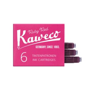 Kaweco Ruby Red inktcartridges in roze doos op witte achtergrond