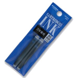 Blauwzwarte inktcartridges van Platinum in blauwe verpakking