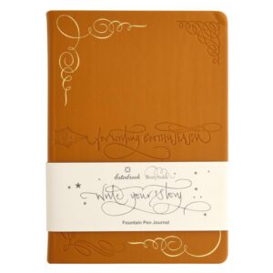 Esterbrook Fountain Pen Journal in camelkleur met goud en donkerbruine details