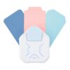 Witte hoekpons met drie gekleurde papieren en 7 mm aanduiding