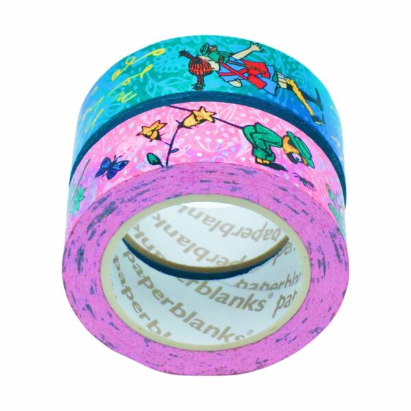 Twee rollen washi tape met Pippi Longstocking-illustraties op witte achtergrond