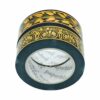 Zwarte washi tape met gouden decoratieve patronen op witte achtergrond