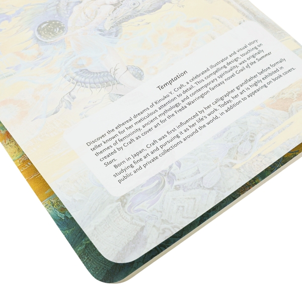 Inhoudsblad van een notitieboek met 'Temptation' en illustraties