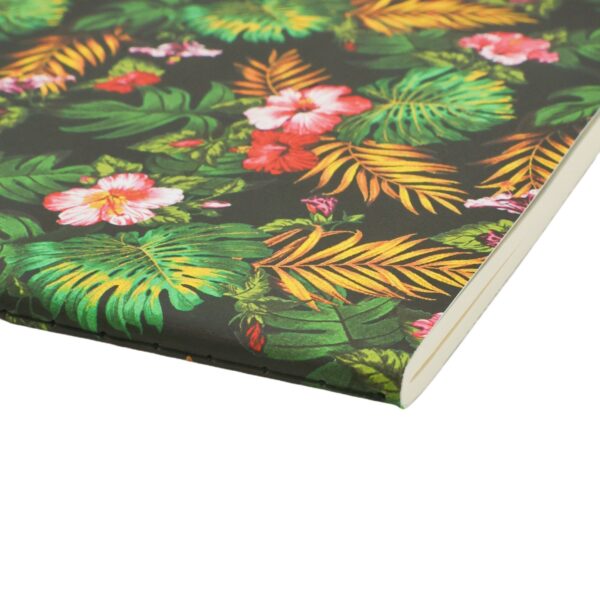 9780349715025 Nani - Dot Grid - A5 - Edge Notitieboek met tropisch blad- en bloemendessin op donkere achtergrond
