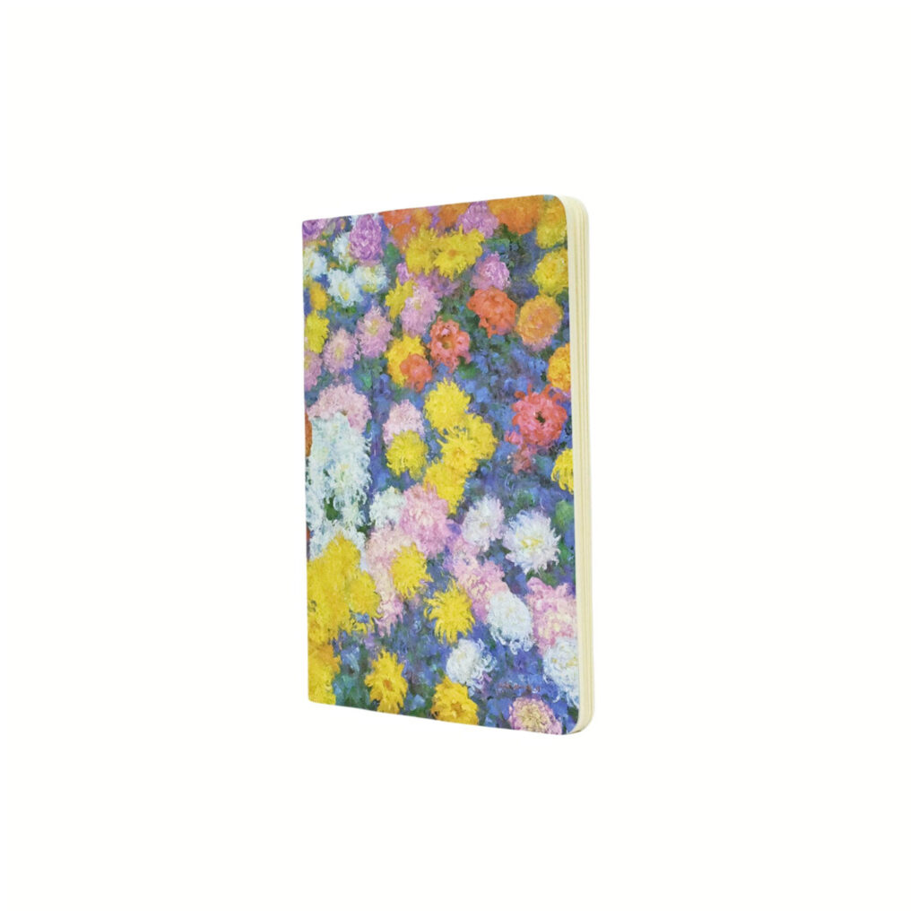 Notitieboek met bloemenillustratie op de voorkant