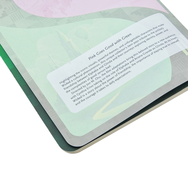 Inhoudspagina van een notitieboek met tekst over Pink Goes Good with Green