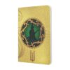 9781408765074 Magic Unleashed - Dot Grid - A6 - Front Gele notitieboek met magisch silhouet en gouden ornamenten op de voorkant