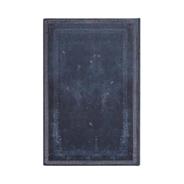 Donkerblauw notitieboek met goudkleurige randen en textuur