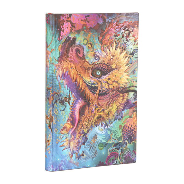 Notitieboek met kleurrijk drakenmotief op de cover