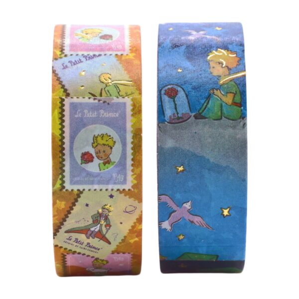 Twee rollen washi tape met thema 'De Kleine Prins' op witte achtergrond