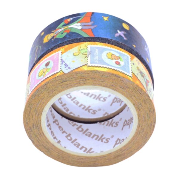 Washi tape met illustraties van De Kleine Prins op een donkerblauwe achtergrond