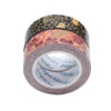 Twee rollen washi tape met bloemenpatronen op witte achtergrond