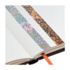 Twee rollen washi tape met bloemmotief op open notitieboek