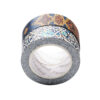 Washi tape met blauw-gouden Safavid-indigomotief op witte achtergrond