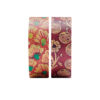 Twee rollen washi tape met bloemen- en cirkelpatronen op witte achtergrond