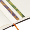 Twee washi tapes met gouden fee-illustraties op open notitieboek