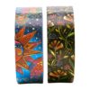 Twee rollen washi tape met kleurrijke bloemen- en sterrenpatronen op witte achtergrond